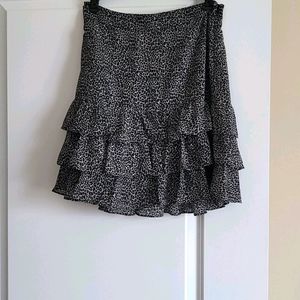 Michael Kors Animal Print Ruffle Skirt